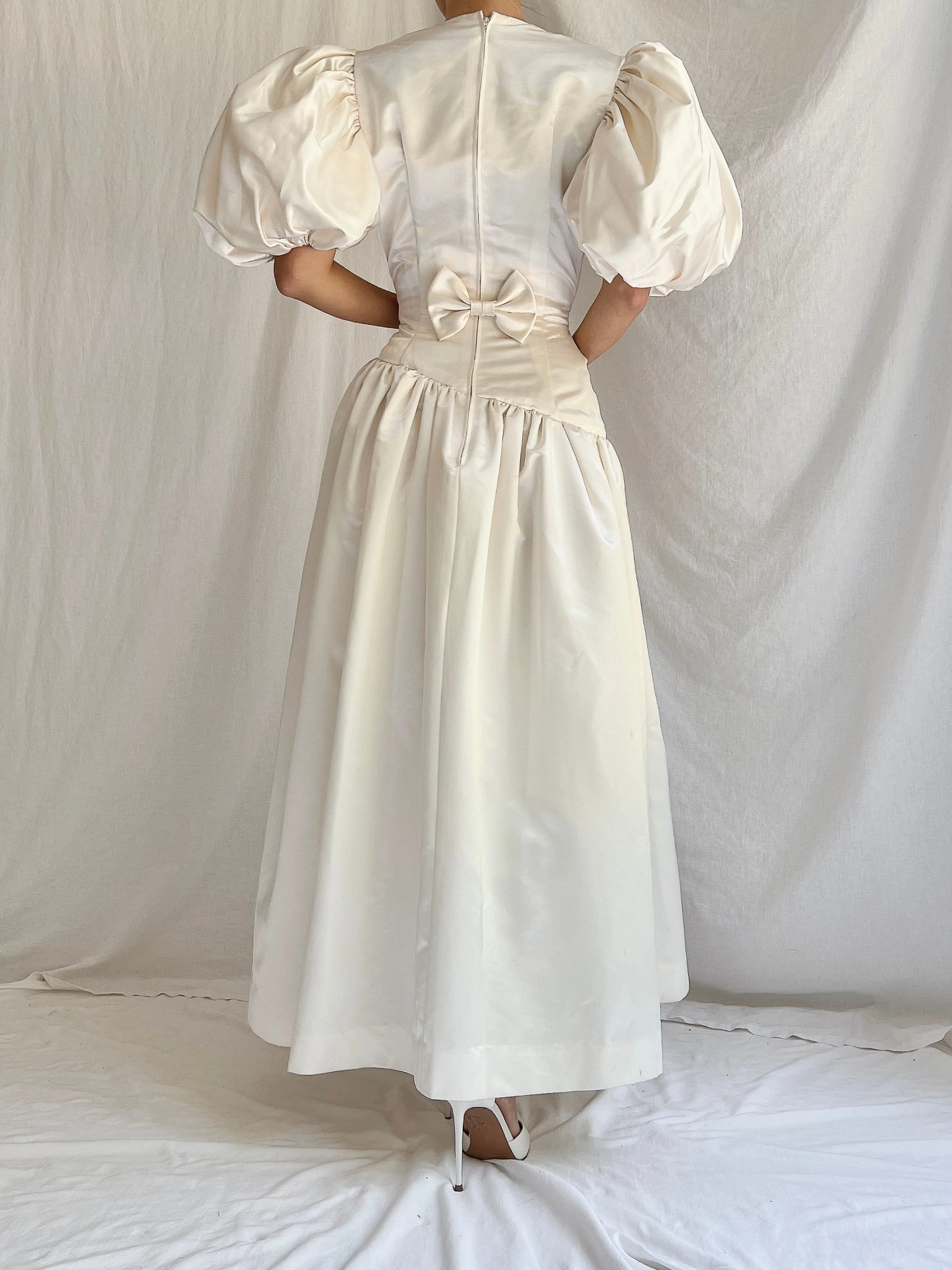 1980s Lillie Rubin Puff Sleeve Dress - XS