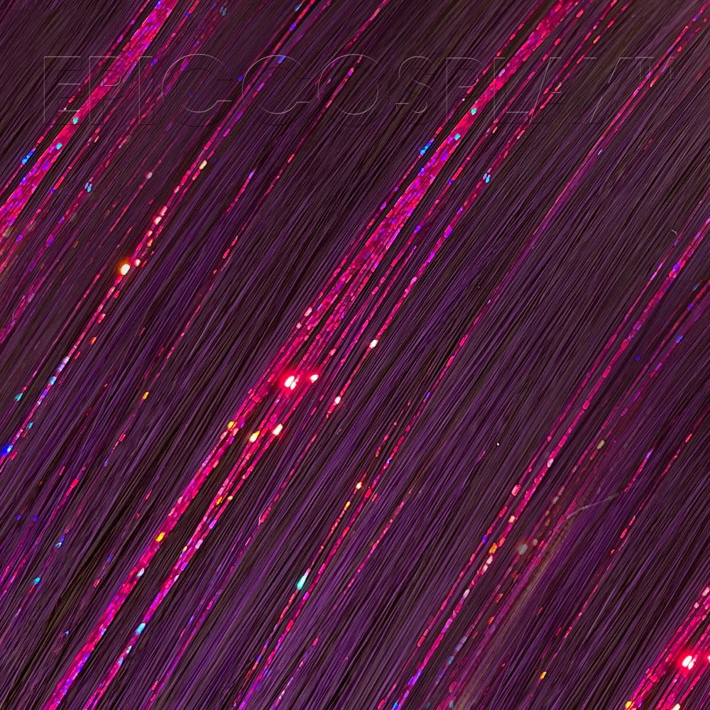 35" Tinsel Blended Weft Extension - Purple Black Fusion