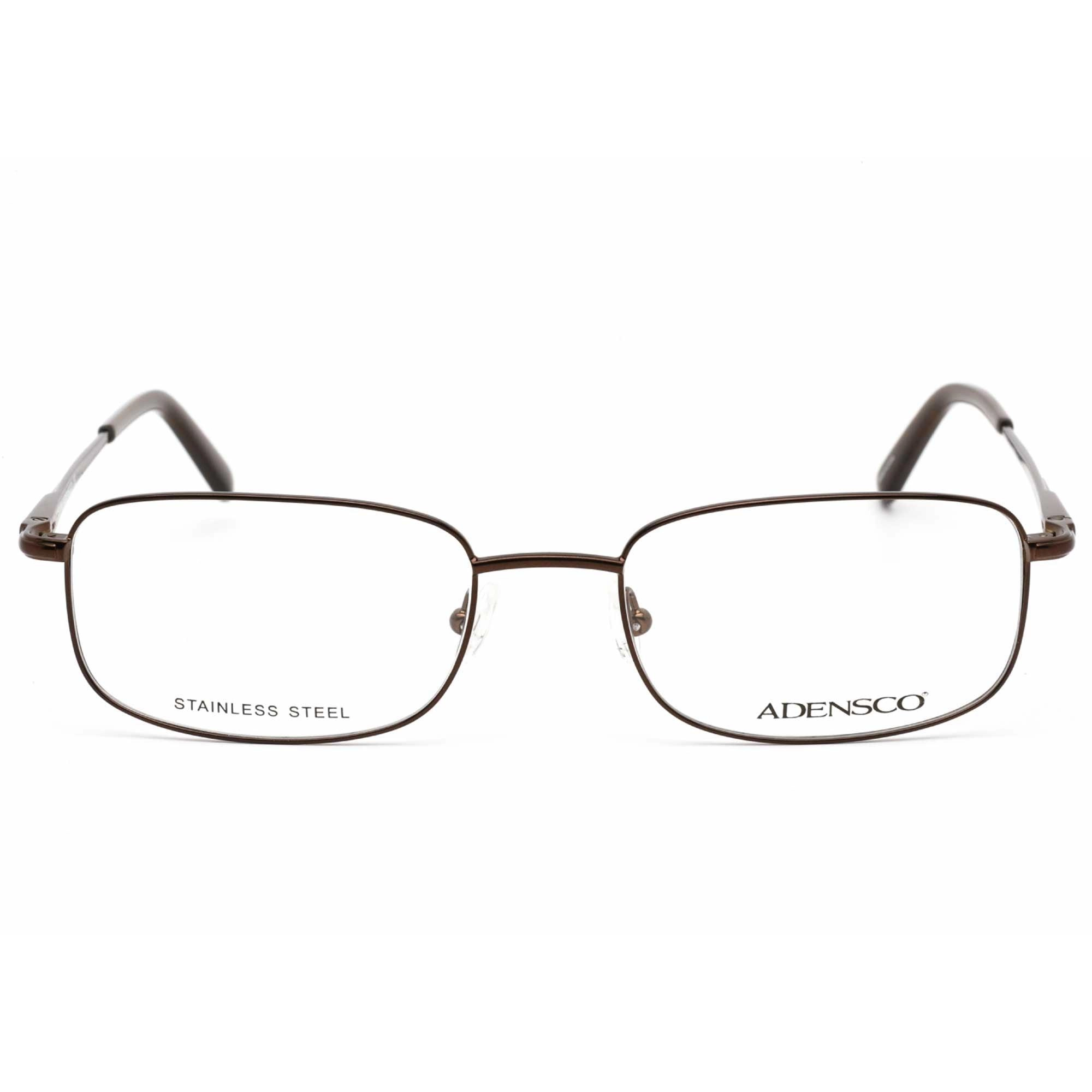 Adensco Men's Eyeglasses - Brown Metal Rectangular Full Rim Frame | Ad 108 01D1 00