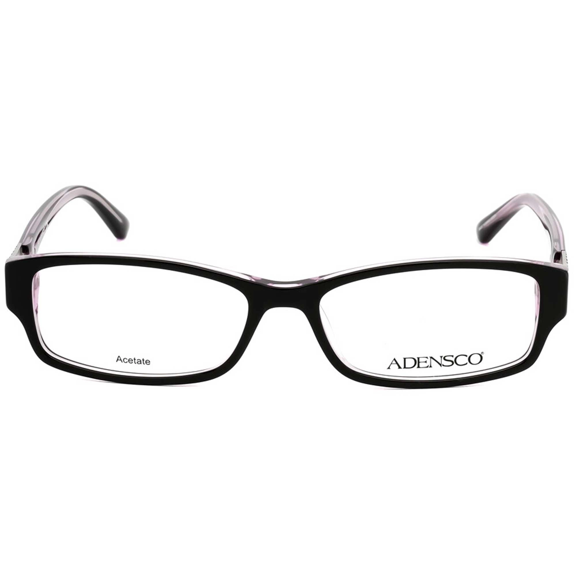 Adensco Women's Eyeglasses - Black Plum Full Rim Rectangular Frame | Jan 0JJT 00