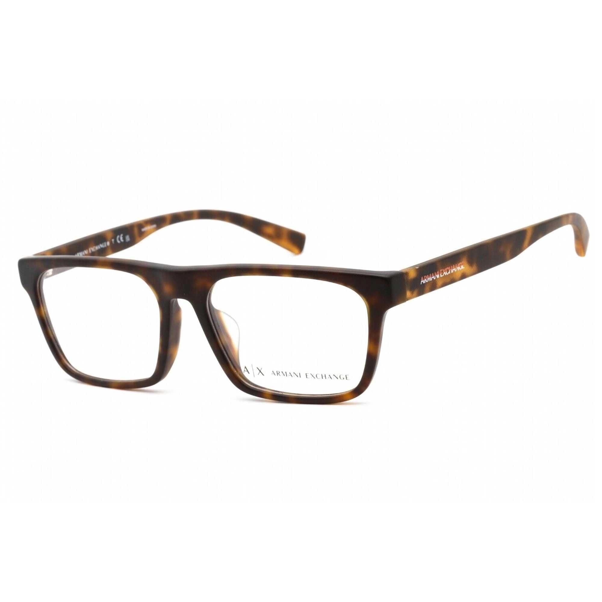 Armani Exchange Men's Eyeglasses - Clear Lens Matte Havana Square Frame | AX3079F 8029