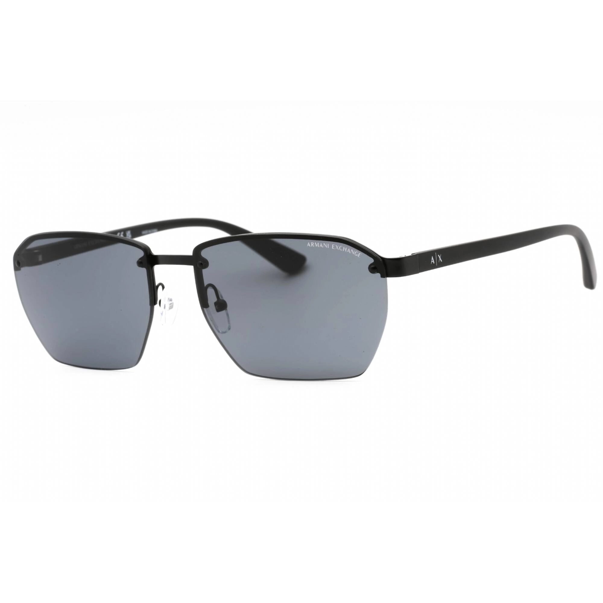 Armani Exchange Men's Sunglasses - Matte Black Pilot Half Rim Frame | 0AX2048S 600087