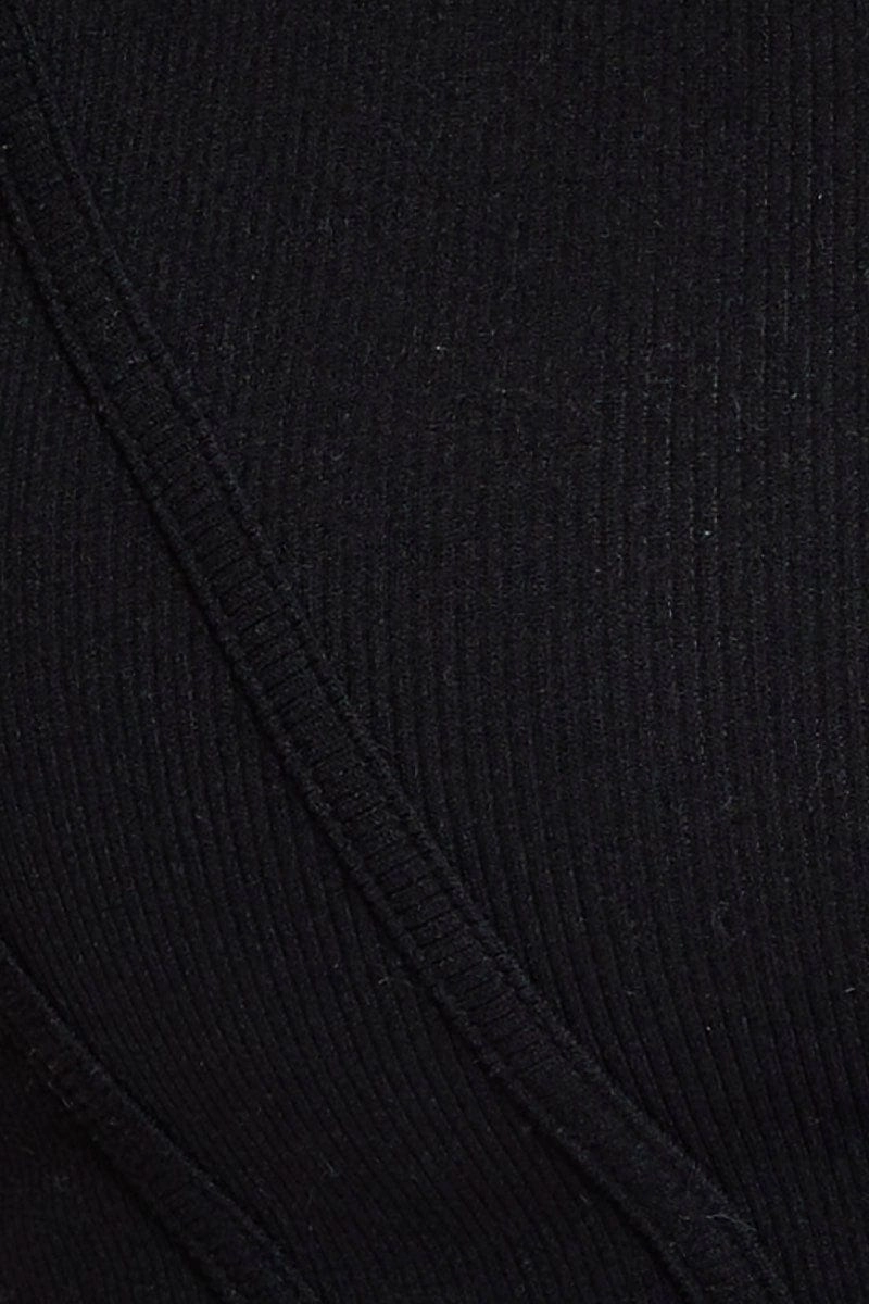 Black Crop Tank Top Sleeveless Round Neck Seamless