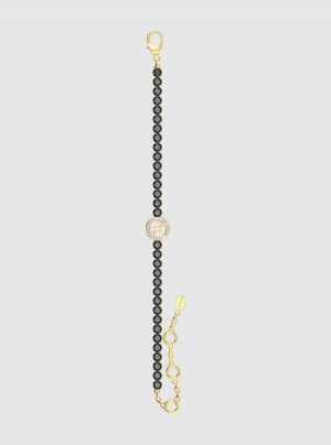 Black Crystals Logo Tennis Bracelet