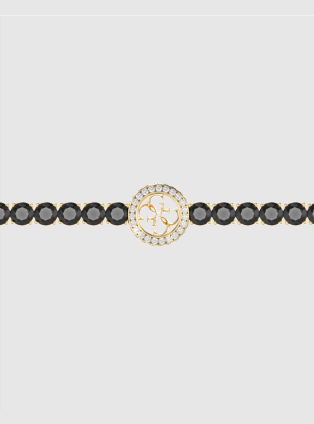 Black Crystals Logo Tennis Bracelet