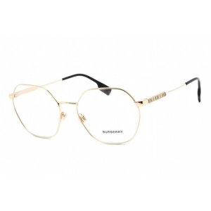 Burberry Unisex Eyeglasses - Clear Lens Light Gold Metal Round Frame | 0BE1350 1109