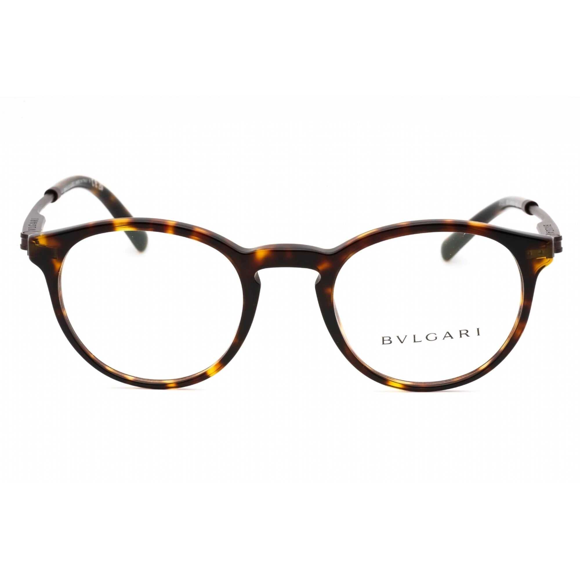 Bvlgari Men's Eyeglasses - Havana Plastic Full Rim Round Shape Frame | 0BV3052 504