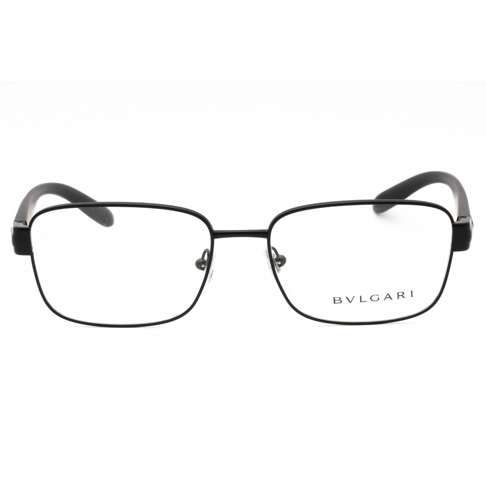 Bvlgari Men's Eyeglasses - Matte Black Metal Full Rim Rectangular Frame | 0BV1113 128
