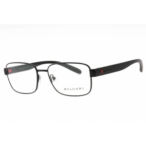 Bvlgari Men's Eyeglasses - Matte Black Metal Full Rim Rectangular Frame | 0BV1113 128