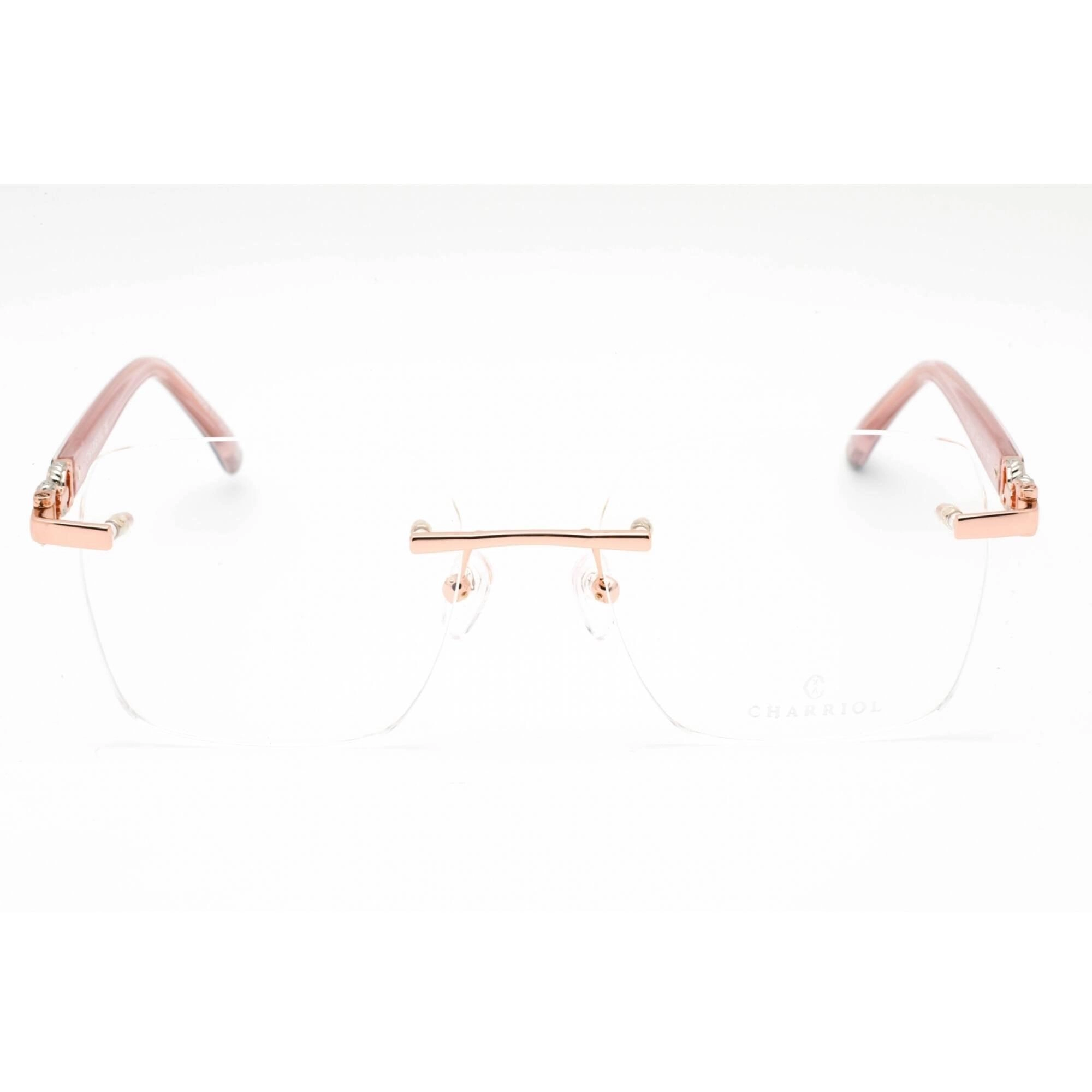 Charriol Men's Eyeglasses - Rimless Shiny Pink Gold/Silver Metal Frame | PC71057 C03