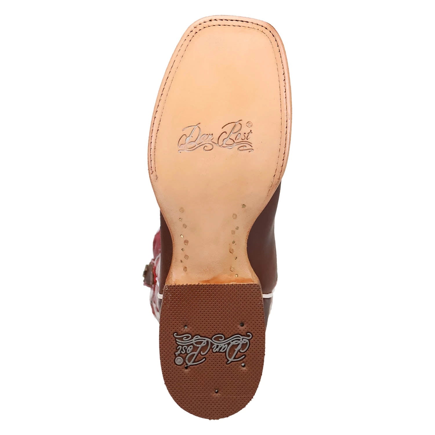 Dan Post Womens Lacey Brown/Red Leather Cowboy Boots