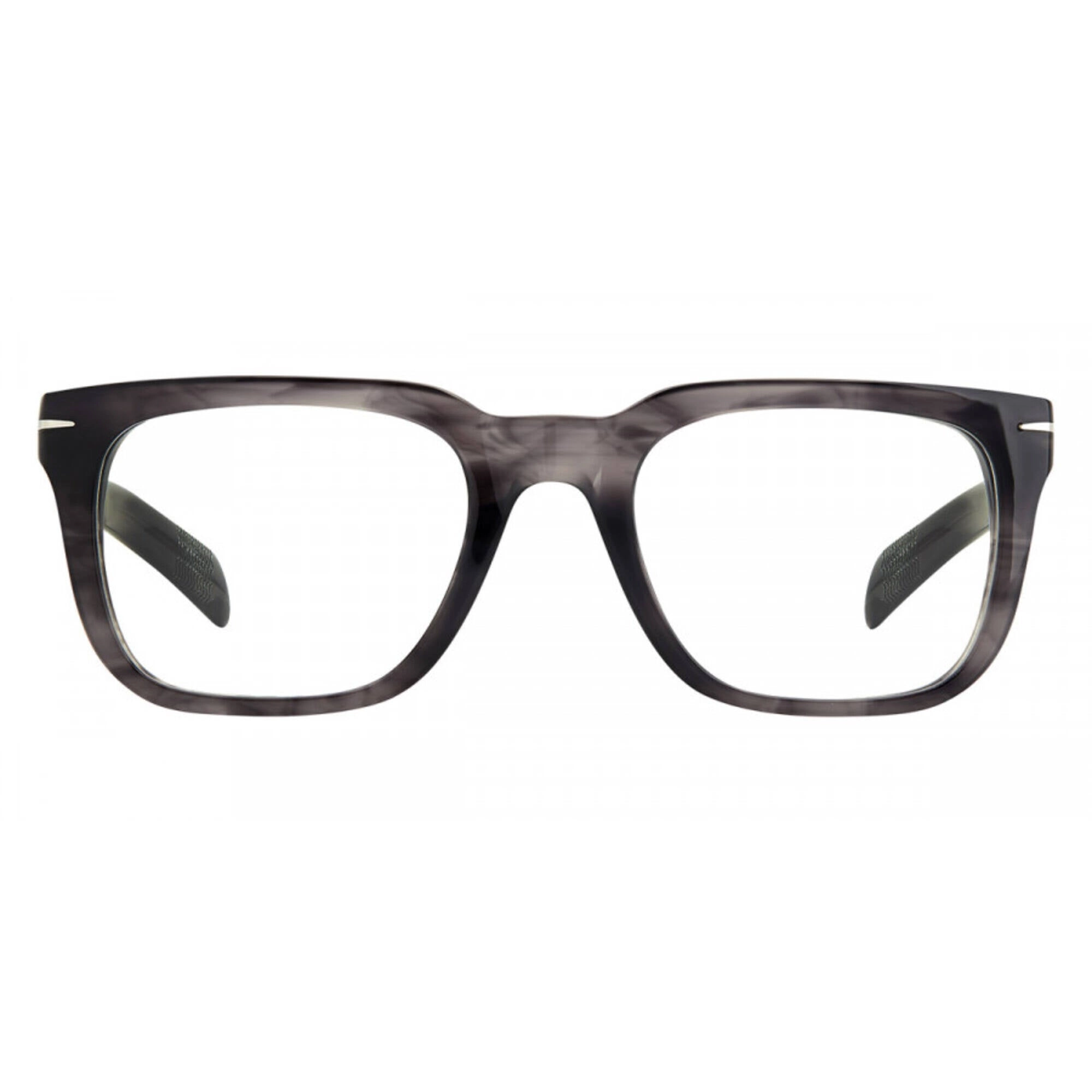 David Beckham Men's Eyeglasses - Grey Horn Plastic Rectangular Frame | DB-7070 02W8