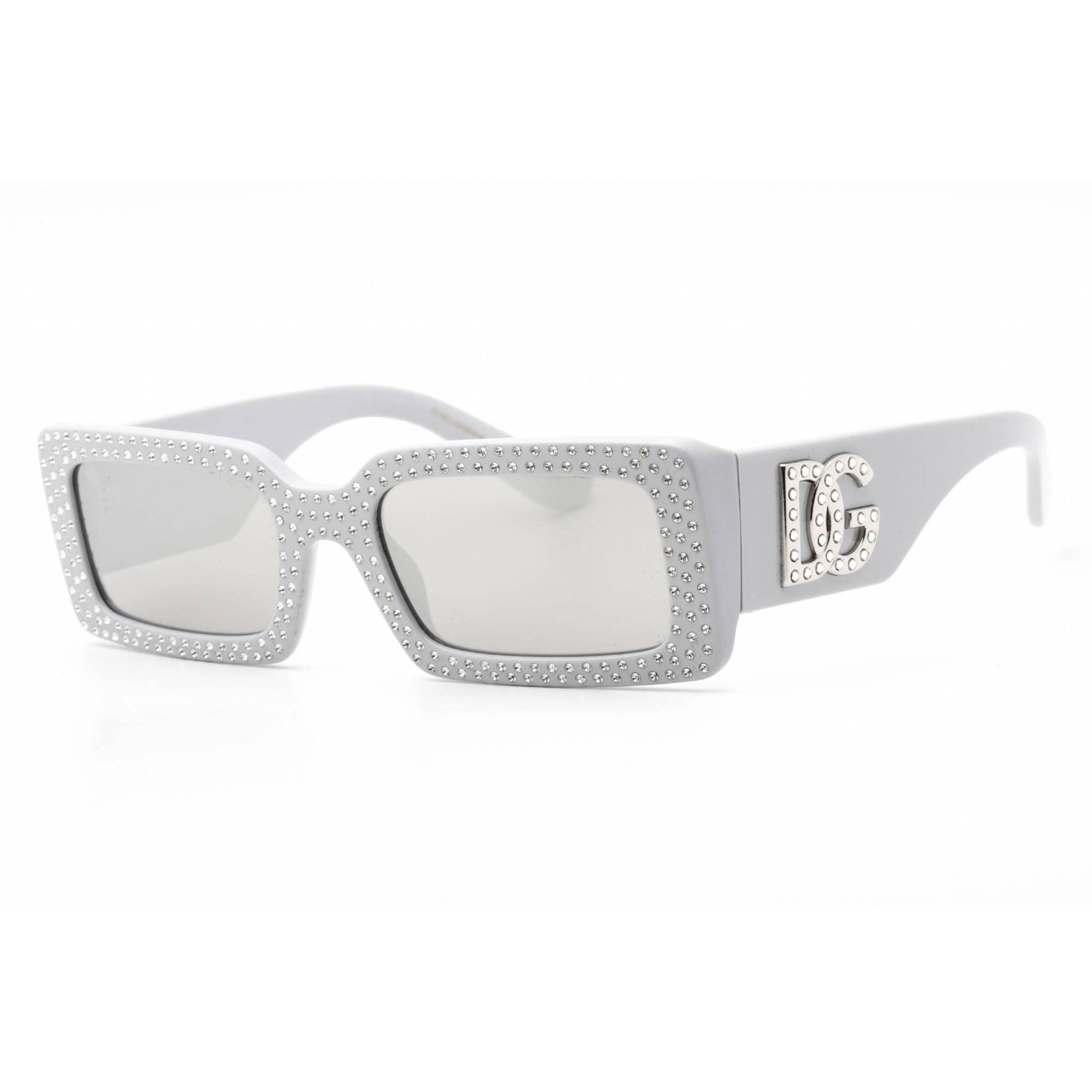 Dolce & Gabbana Women's Sunglasses - Light Grey Rectangular Frame | 0DG4447B 34186G