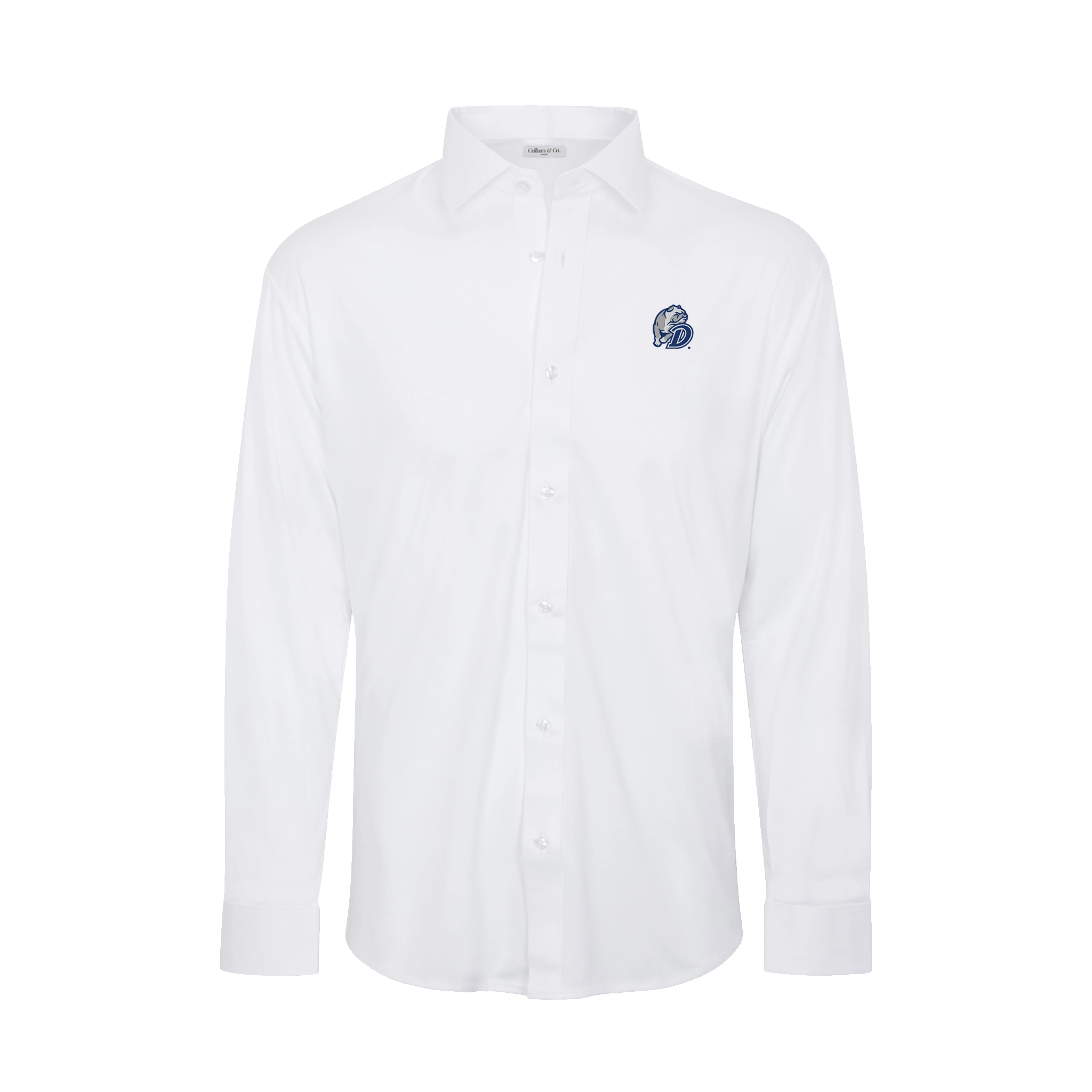 Drake Quattro Flex Dress Shirt with Semi-Spread Collar White