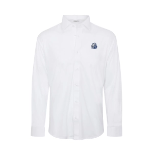 Drake Quattro Flex Dress Shirt with Semi-Spread Collar White