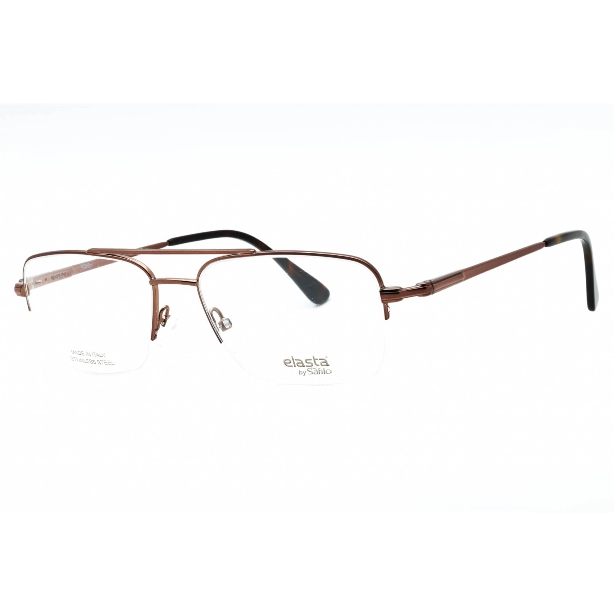 Elasta Men's Eyeglasses - Light Brown Metal Half Rim Aviator Frame | E 7251 0TUI 00