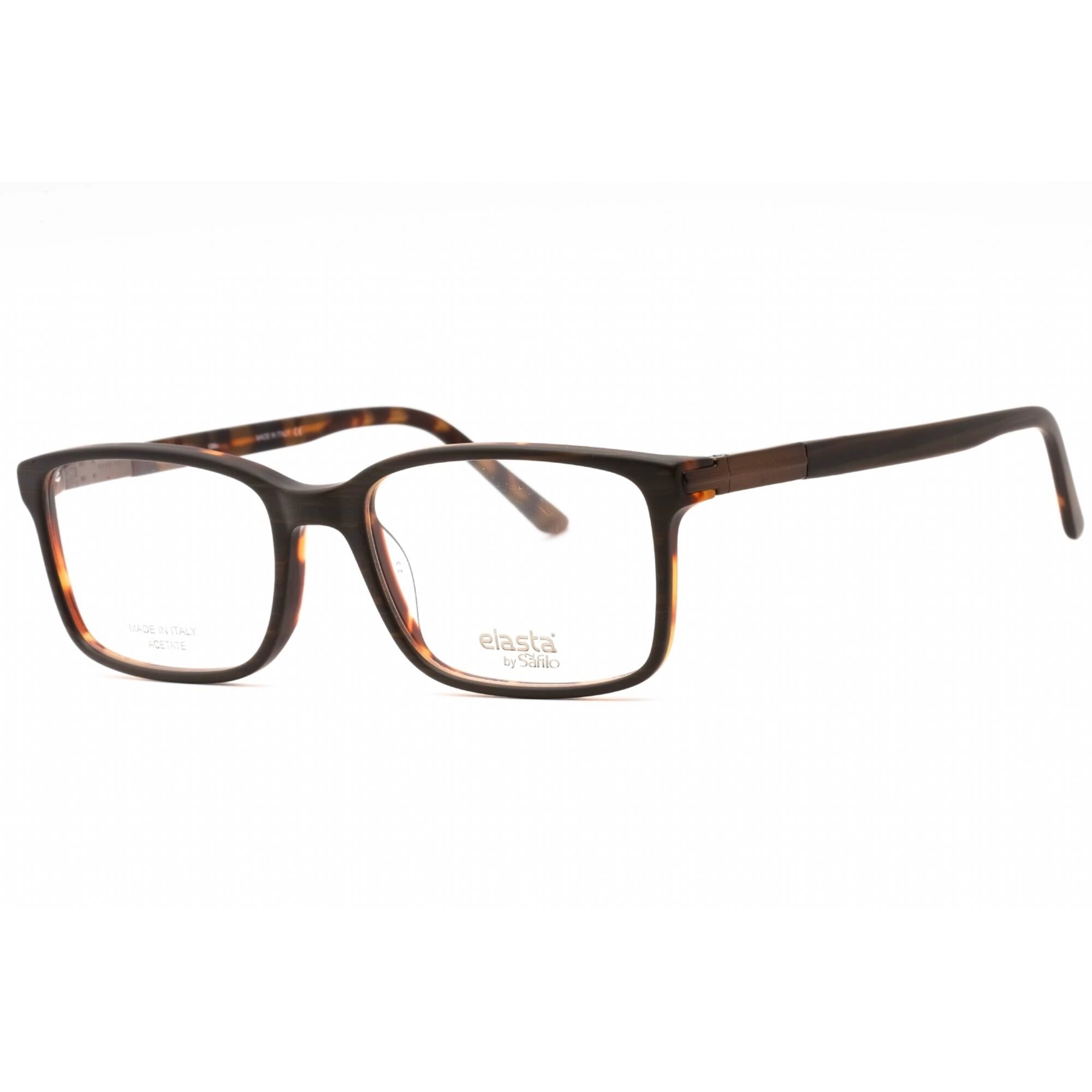 Elasta Men's Eyeglasses - Matte Brown Havana Rectangular Full Rim | E 1647 0HGC 00