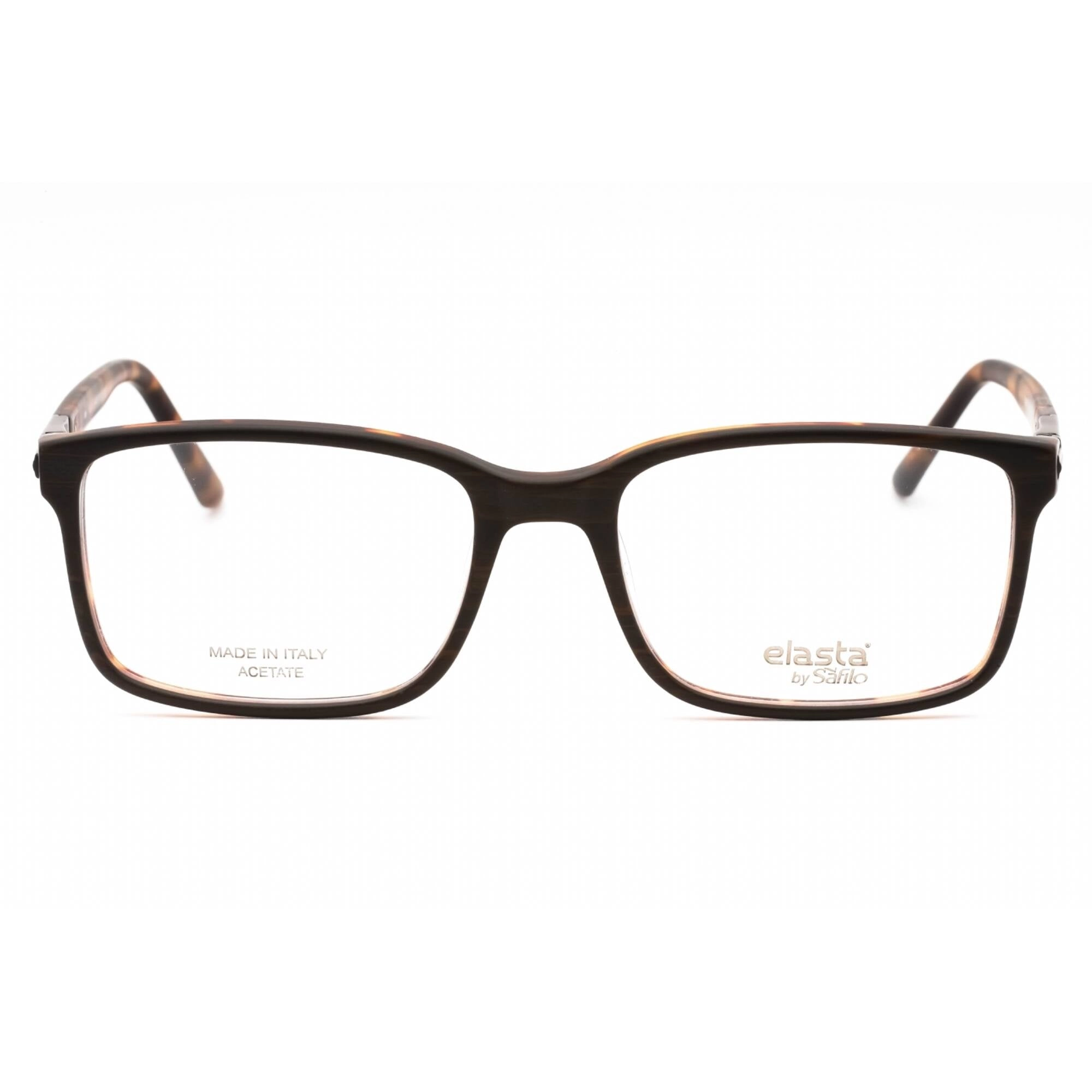 Elasta Men's Eyeglasses - Matte Brown Havana Rectangular Full Rim | E 1647 0HGC 00