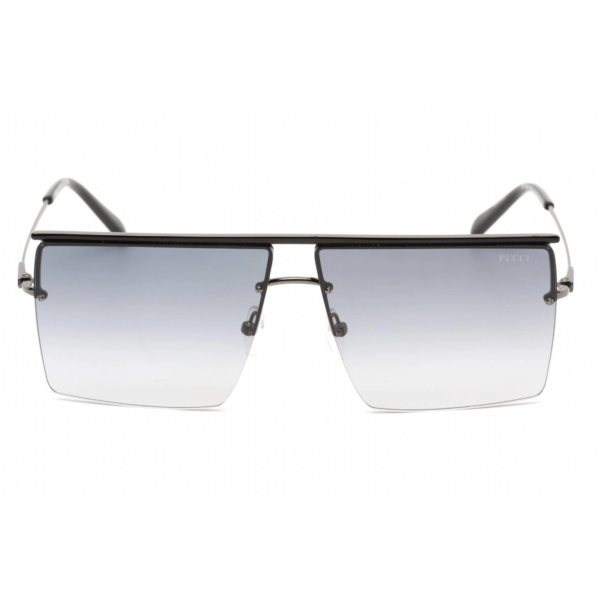 Emilio Pucci Women's Sunglasses - Half Rim Black Metal Square Shape Frame | EP0188 05B