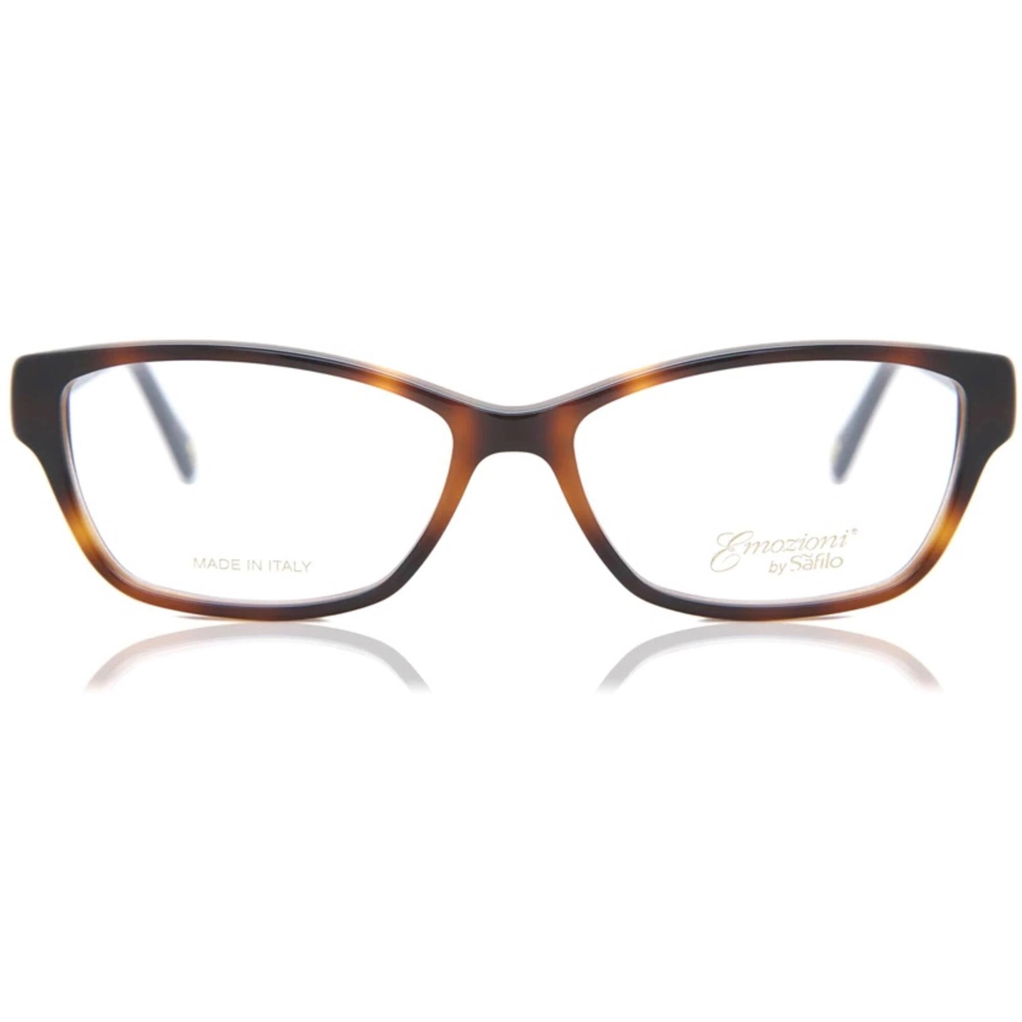 Emozioni Women's Eyeglasses - Light Havana Acetate Full Rim Cat Eye | EM 4053 0SX7