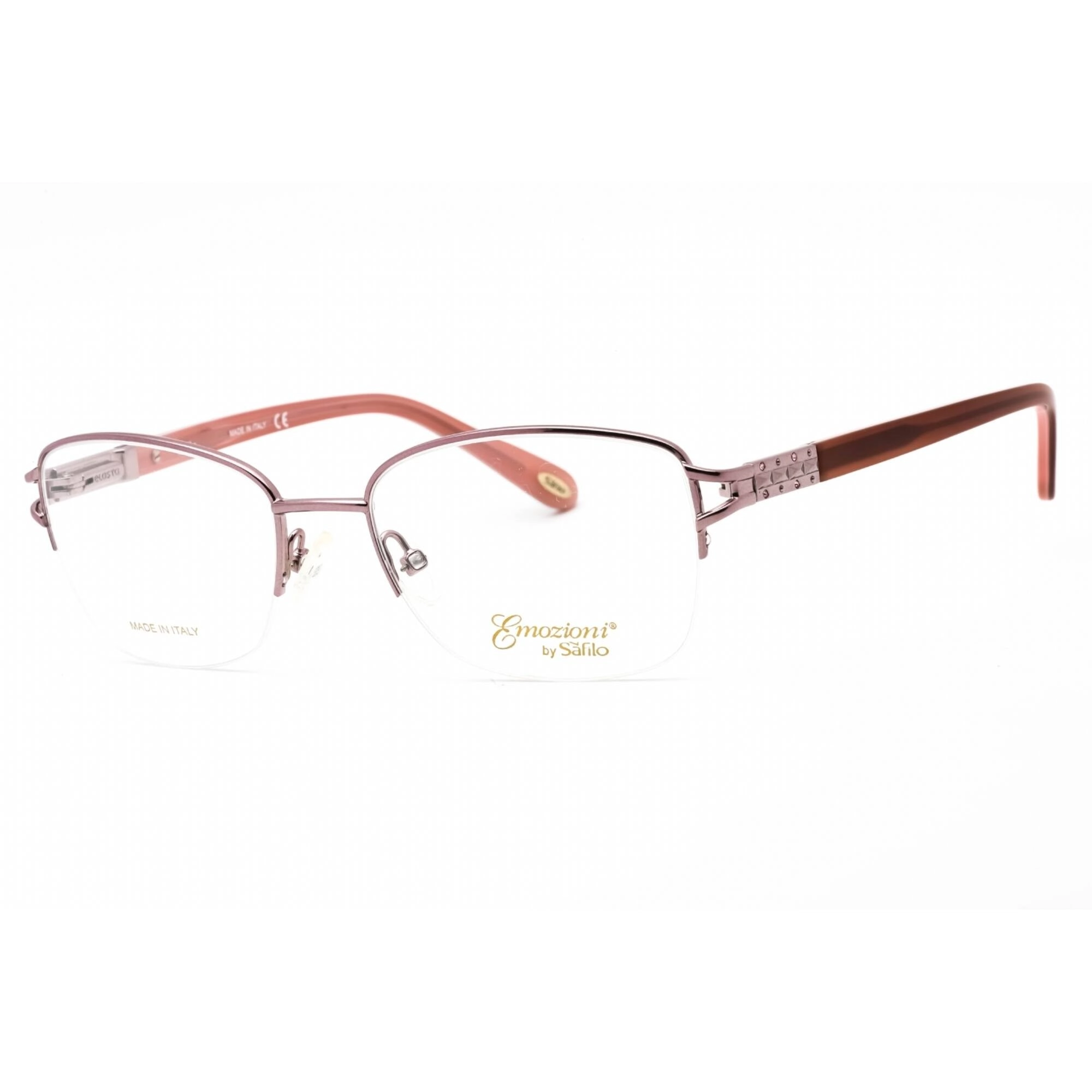 Emozioni Women's Eyeglasses - Light Pink Metal Oval Half Rim Frame | EM 4391 0S8R 00