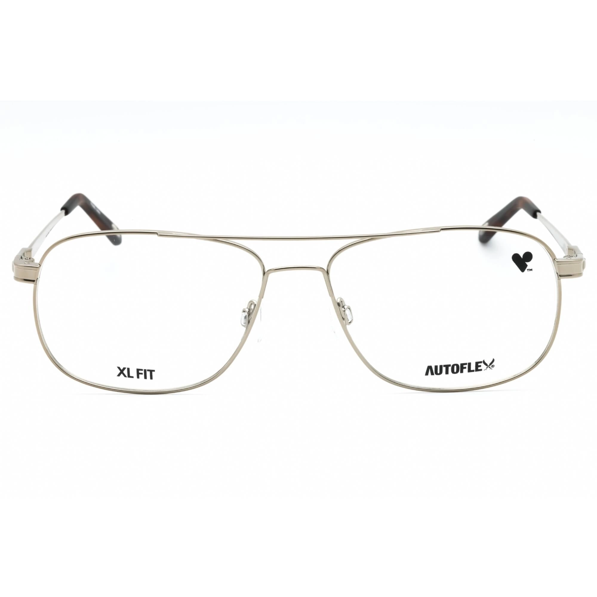 Flexon Men's Eyeglasses - Light Gold Metal Full Rim Frame | Autoflex Desperado 710