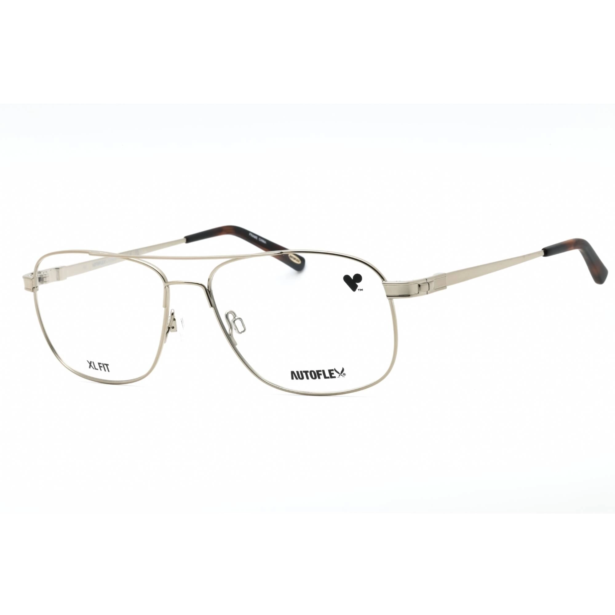 Flexon Men's Eyeglasses - Light Gold Metal Full Rim Frame | Autoflex Desperado 710