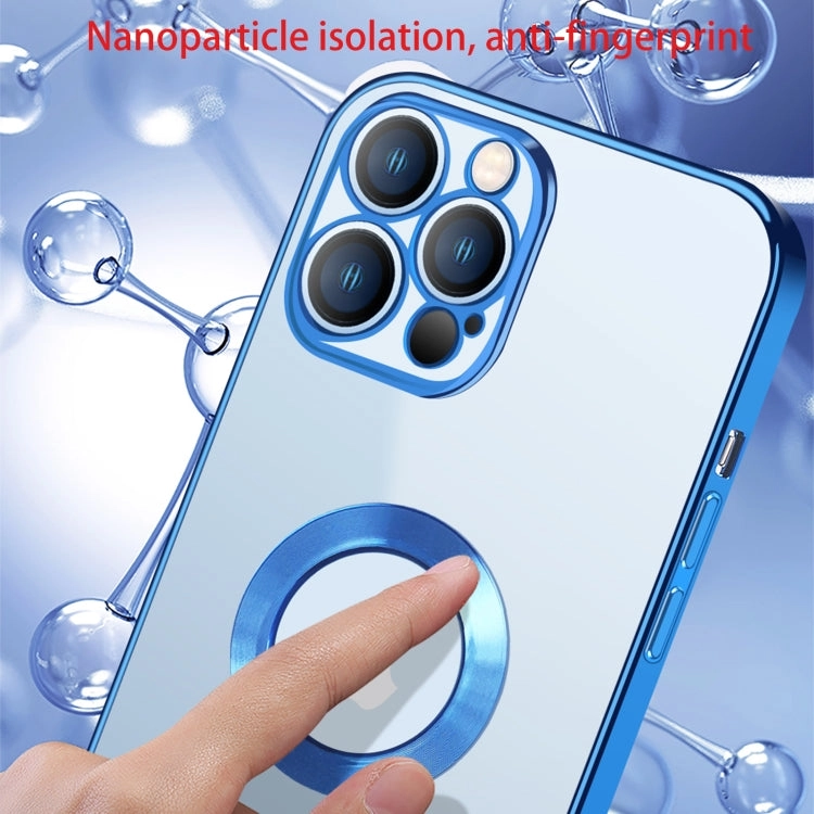 For iPhone 12 9D Electroplated Edge Metal Ring Clear PC   TPU Shockproof Case
