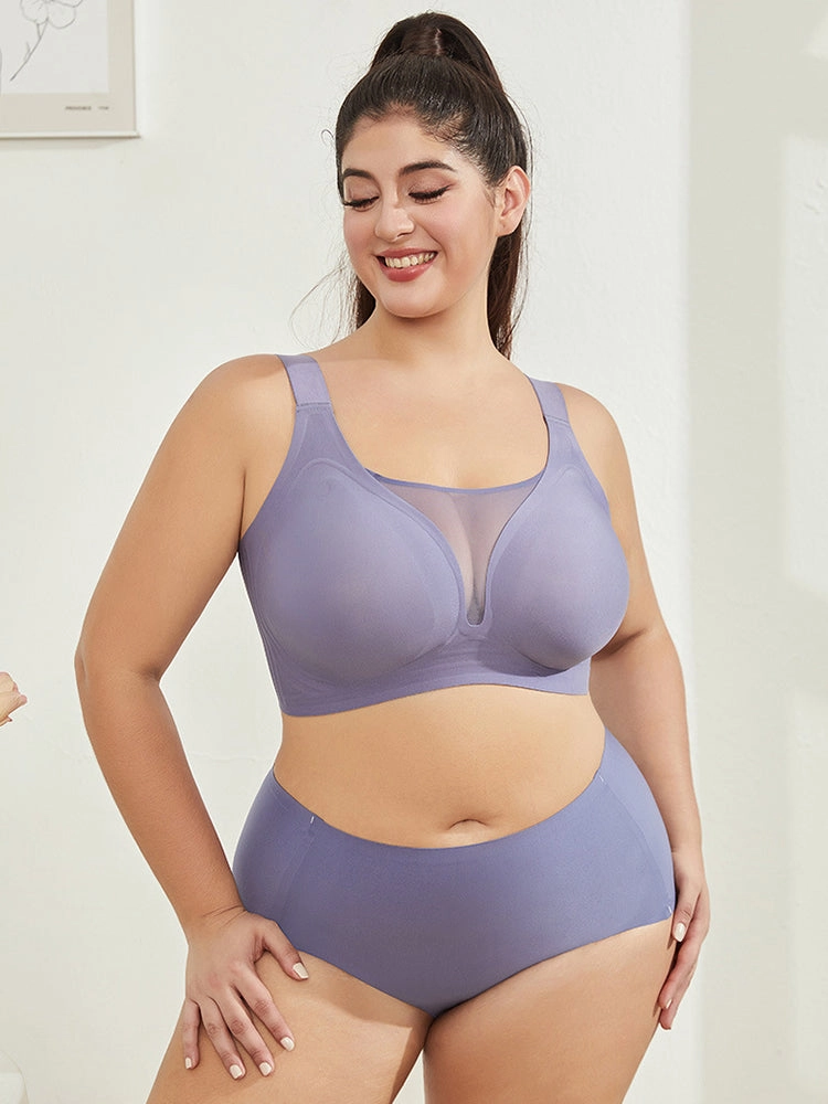 Full-Coverage Seamless Mesh Minimizer Bra