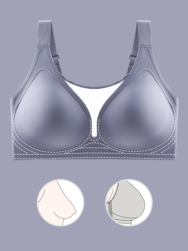 Full-Coverage Seamless Mesh Minimizer Bra