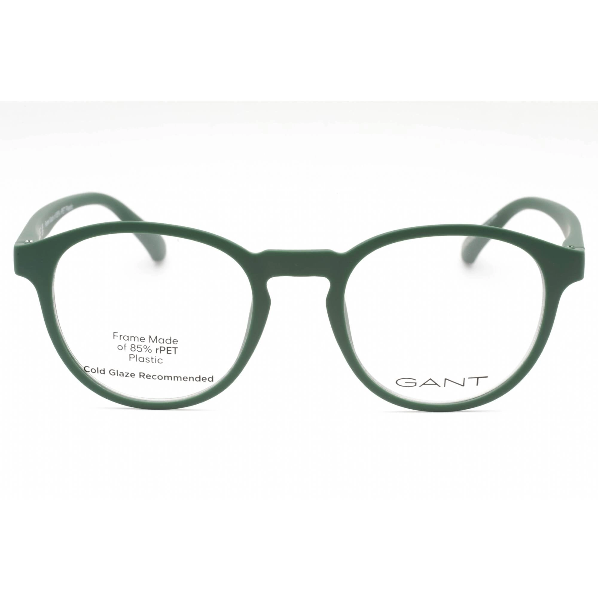 Gant Men's Eyeglasses - Matte Dark Green Plastic Round Full Rim Frame | GA3301 097