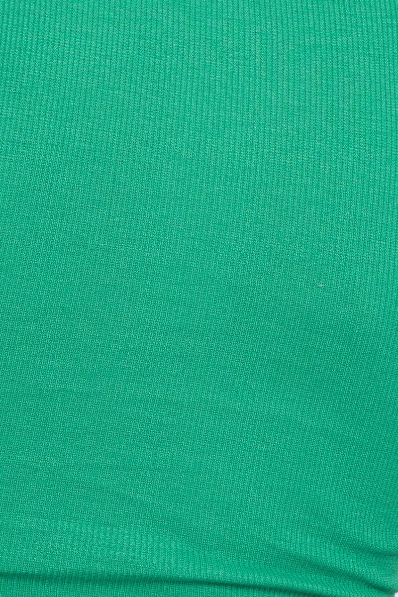 Green Crop Top Ribbed