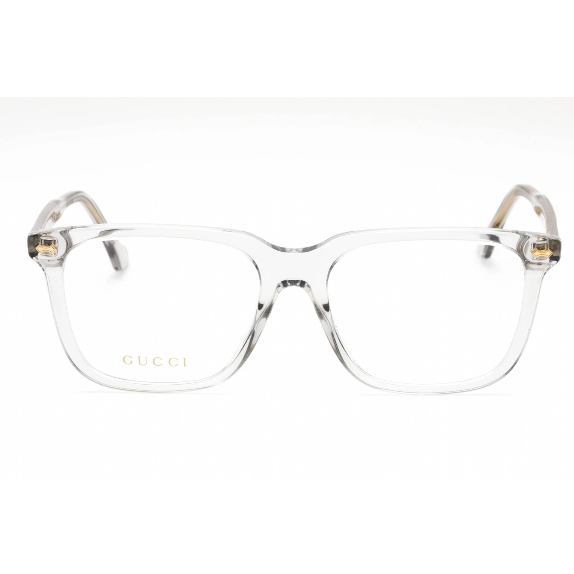 Gucci Men's Eyeglasses - Grey Plastic Square Full Rim Frame Clear Lens | GG0737O 016