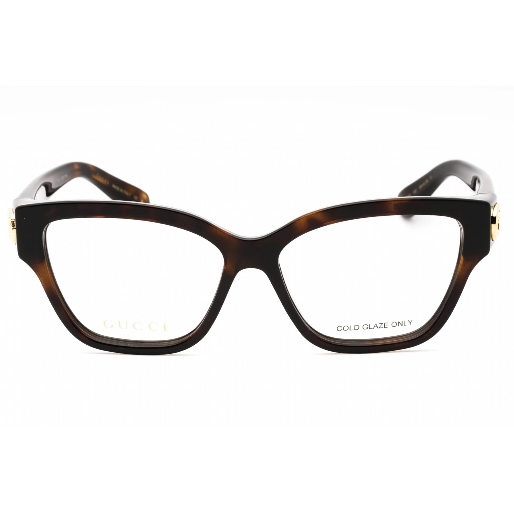 Gucci Women's Eyeglasses - Havana Full Rim Cat Eye Frame Clear Lens | GG1597O 002