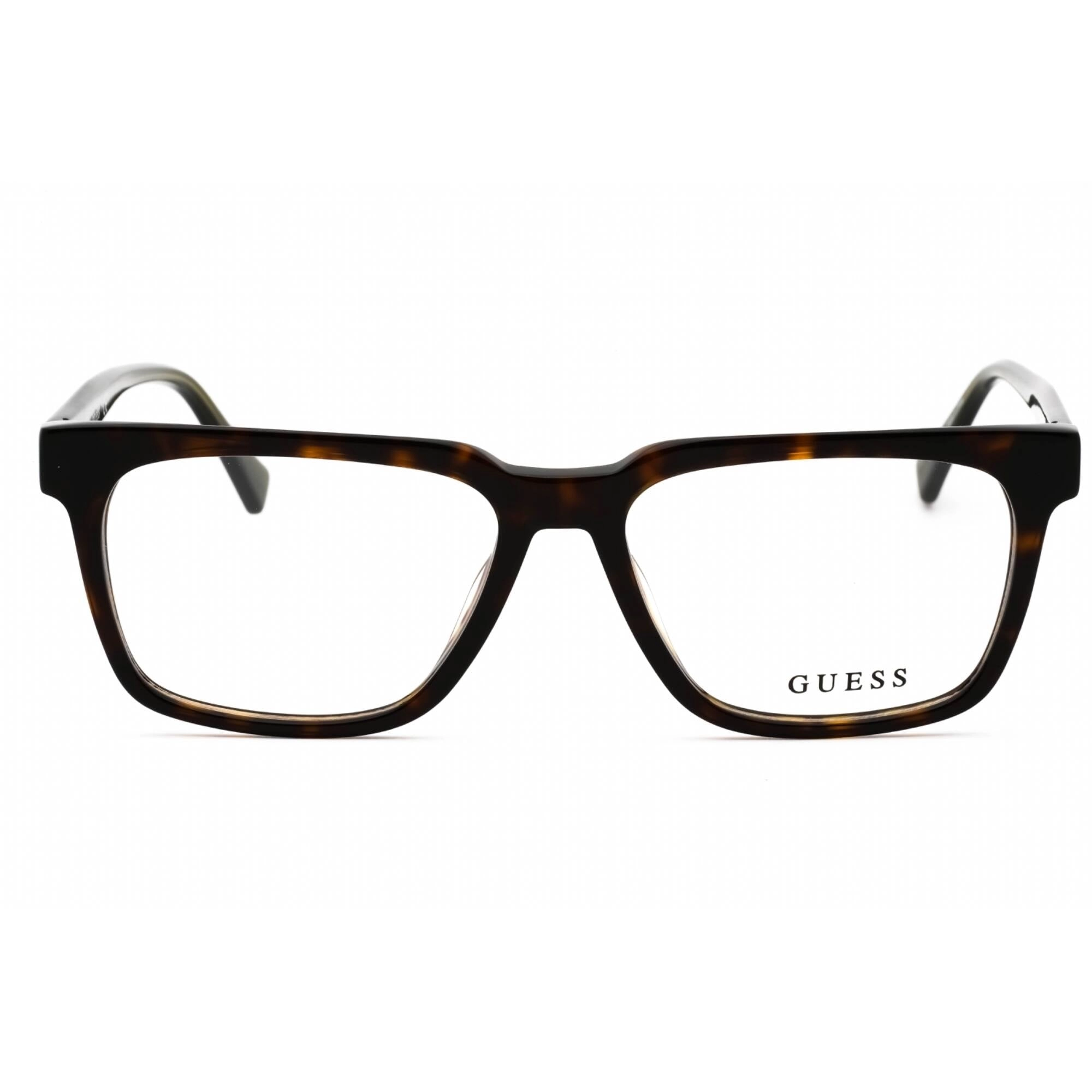 Guess Men's Eyeglasses - Dark Havana Plastic Square Shape Full Rim Frame | GU50059 052