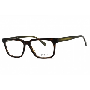 Guess Men's Eyeglasses - Dark Havana Plastic Square Shape Full Rim Frame | GU50059 052