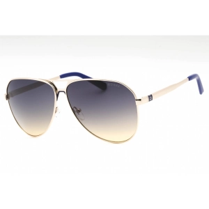 Guess Men's Sunglasses - Gold Metal Full Rim Frame Gradient Blue Lens | GU00069 32W