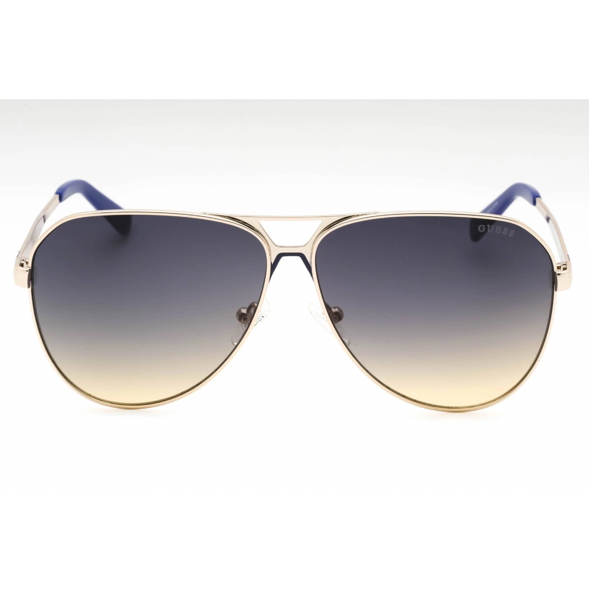 Guess Men's Sunglasses - Gold Metal Full Rim Frame Gradient Blue Lens | GU00069 32W