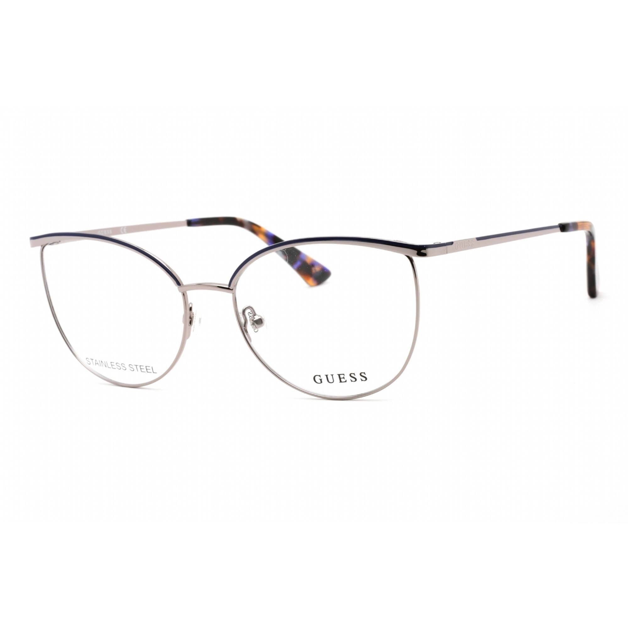 Guess Women's Eyeglasses - Full Rim Shiny Gunmetal Metal Cat Eye Frame | GU2879 008