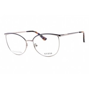 Guess Women's Eyeglasses - Full Rim Shiny Gunmetal Metal Cat Eye Frame | GU2879 008