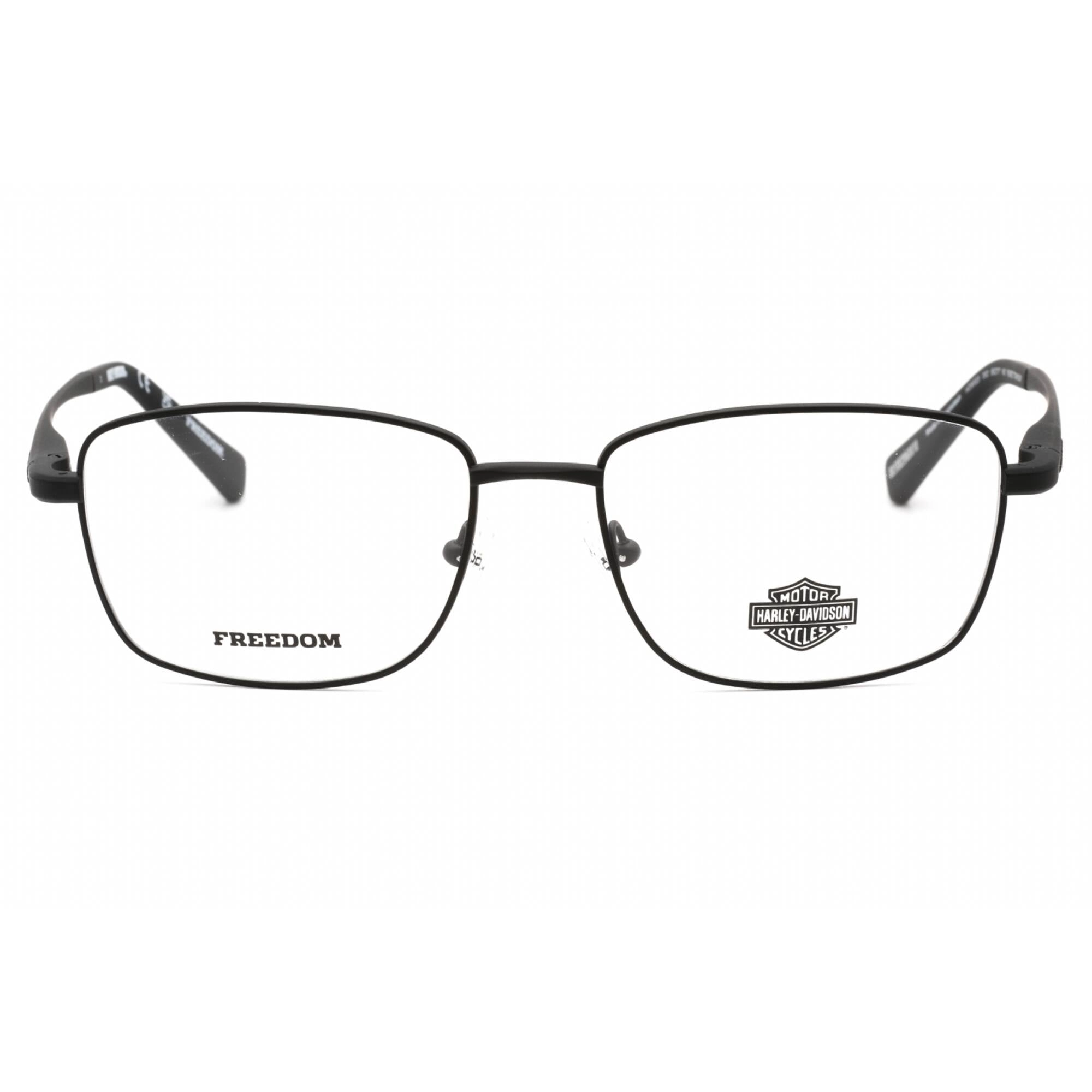 Harley Davidson Men's Eyeglasses - Matte Black Metal Rectangular Frame | HD9023 002