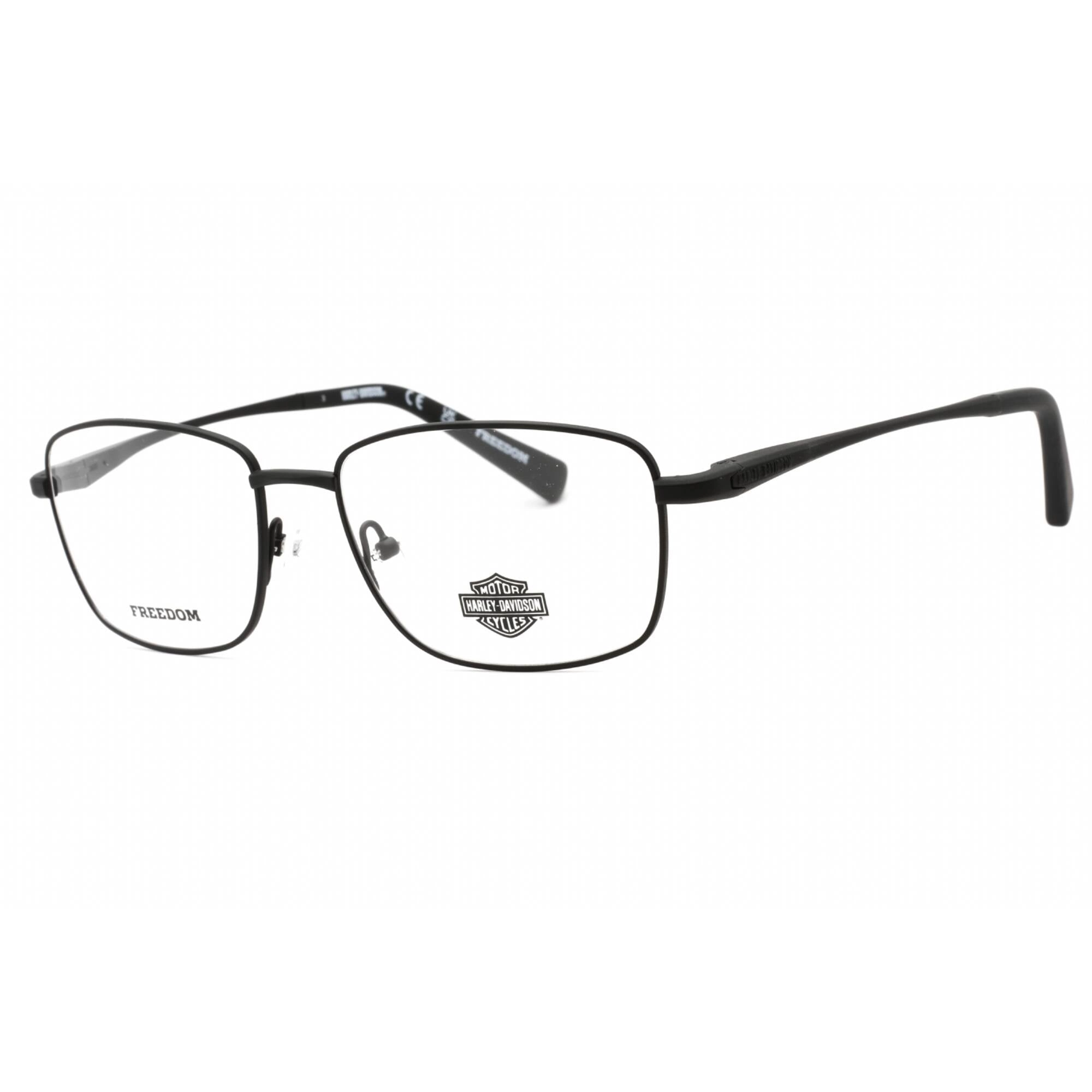 Harley Davidson Men's Eyeglasses - Matte Black Metal Rectangular Frame | HD9023 002