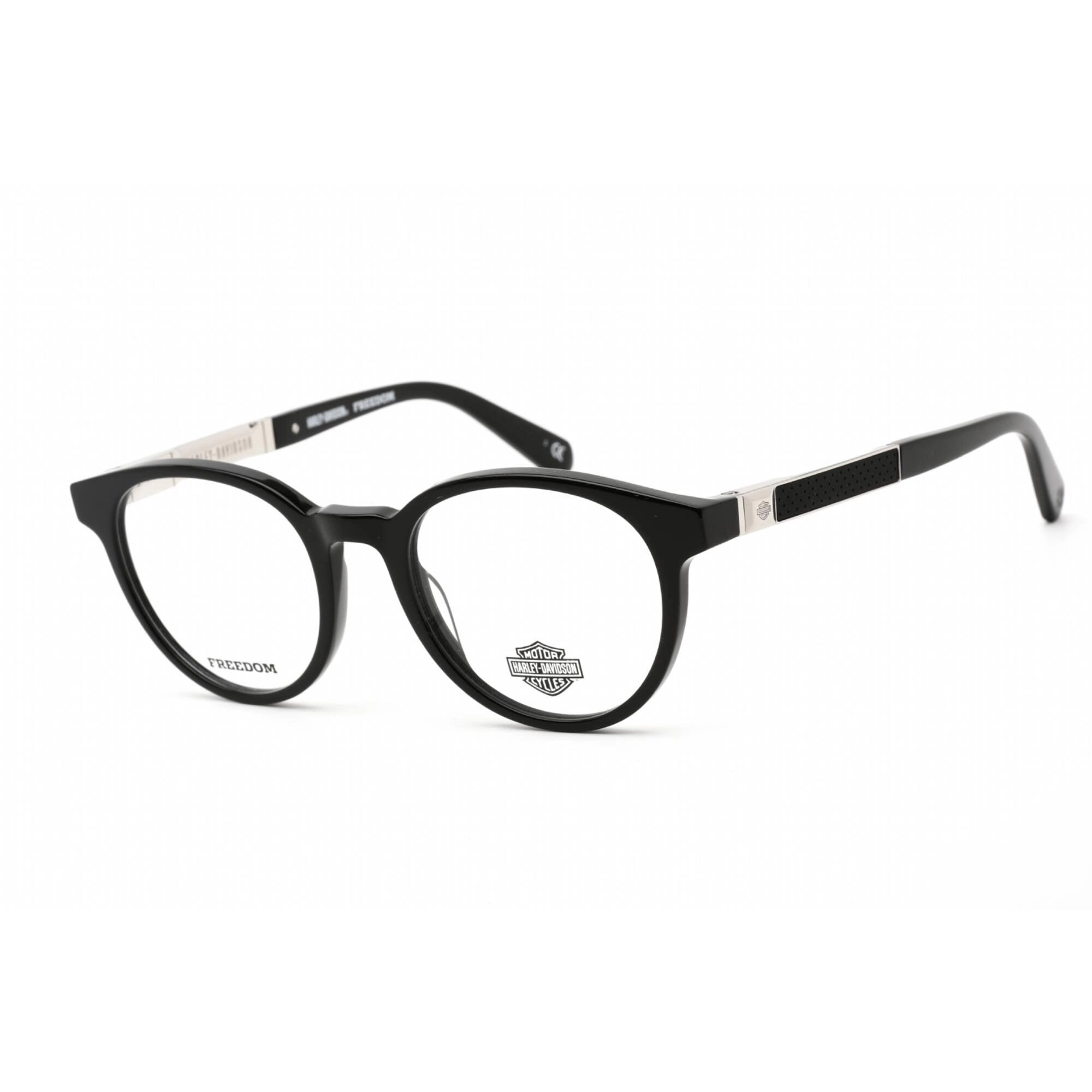 Harley Davidson Men's Eyeglasses - Shiny Black Plastic Round Shape Frame | HD9015 001