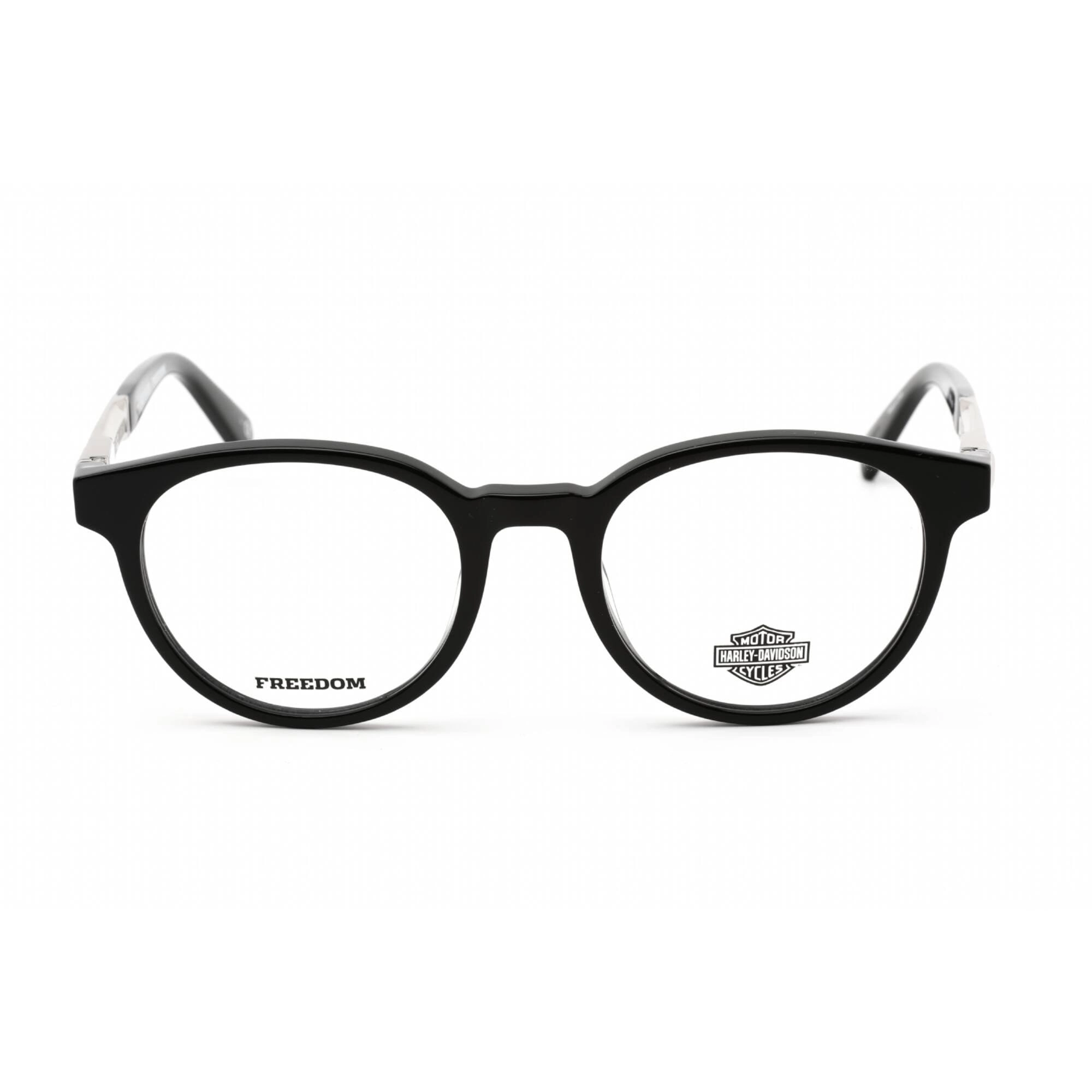 Harley Davidson Men's Eyeglasses - Shiny Black Plastic Round Shape Frame | HD9015 001