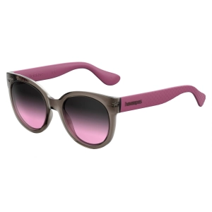 Havaianas Women's Sunglasses - Grey Pink Plastic Full Rim Cat Eye | NORONHA/M 07HH/FF