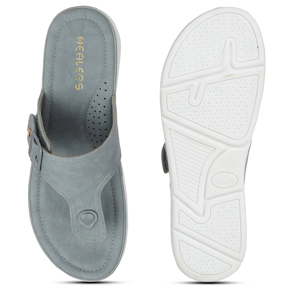 Healers Light Grey Casual Slipper For Women JFL-35 By Liberty