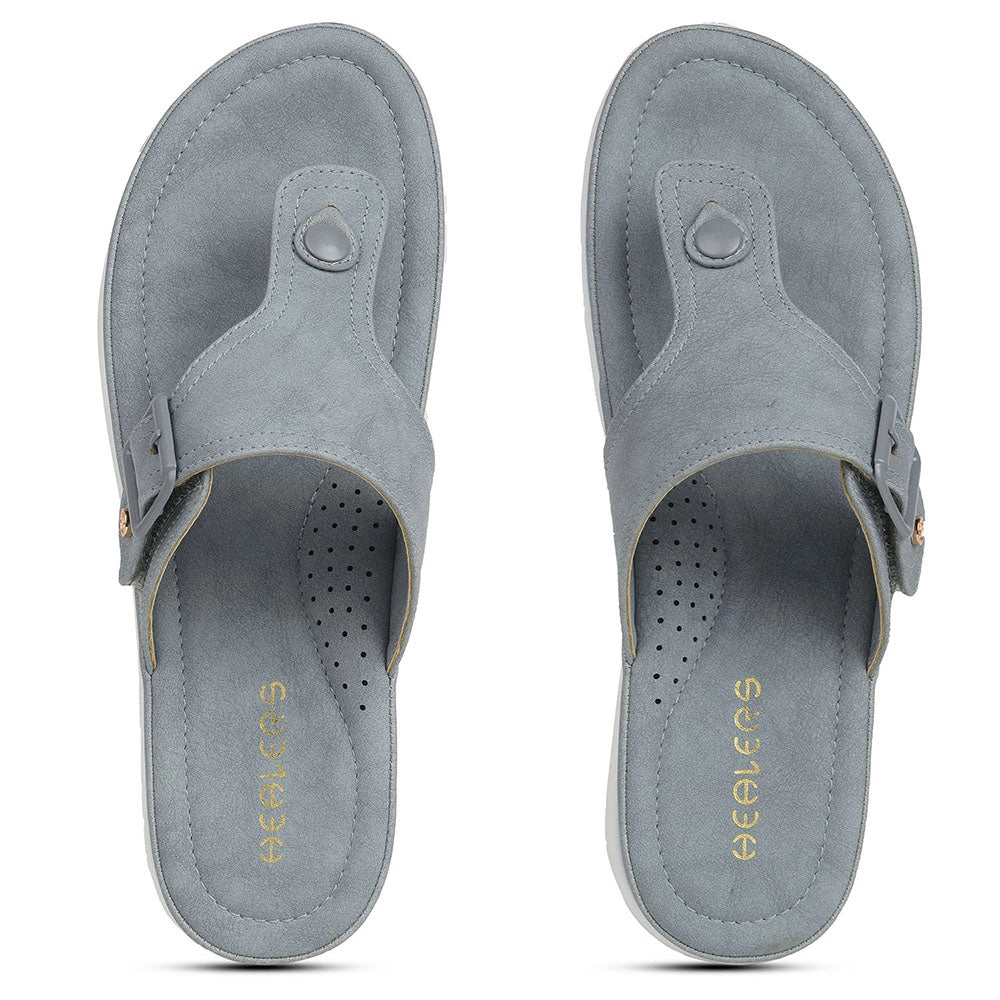 Healers Light Grey Casual Slipper For Women JFL-35 By Liberty