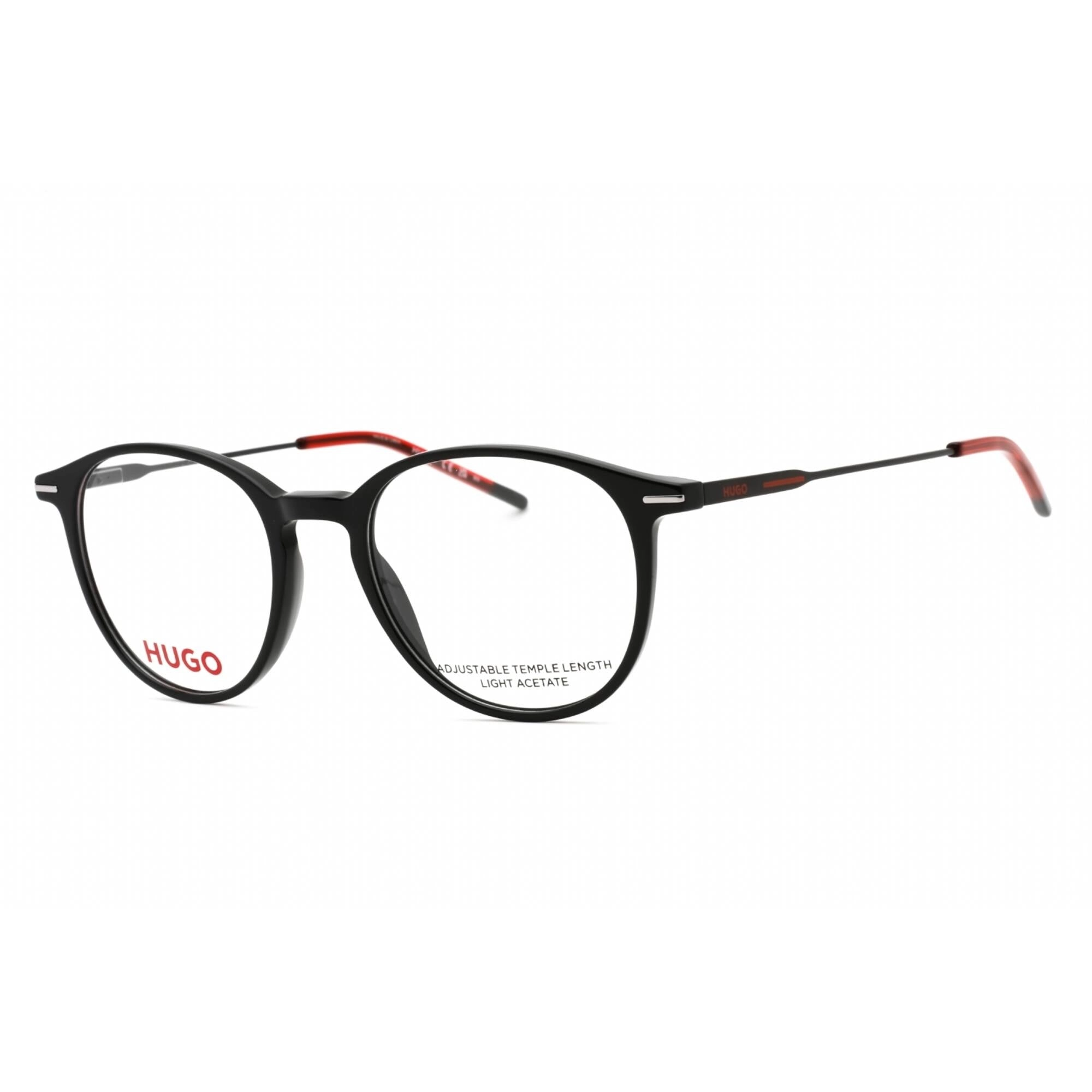 Hugo Men's Eyeglasses - Black Metal Round Full Rim Frame | HG 1206 0807 00