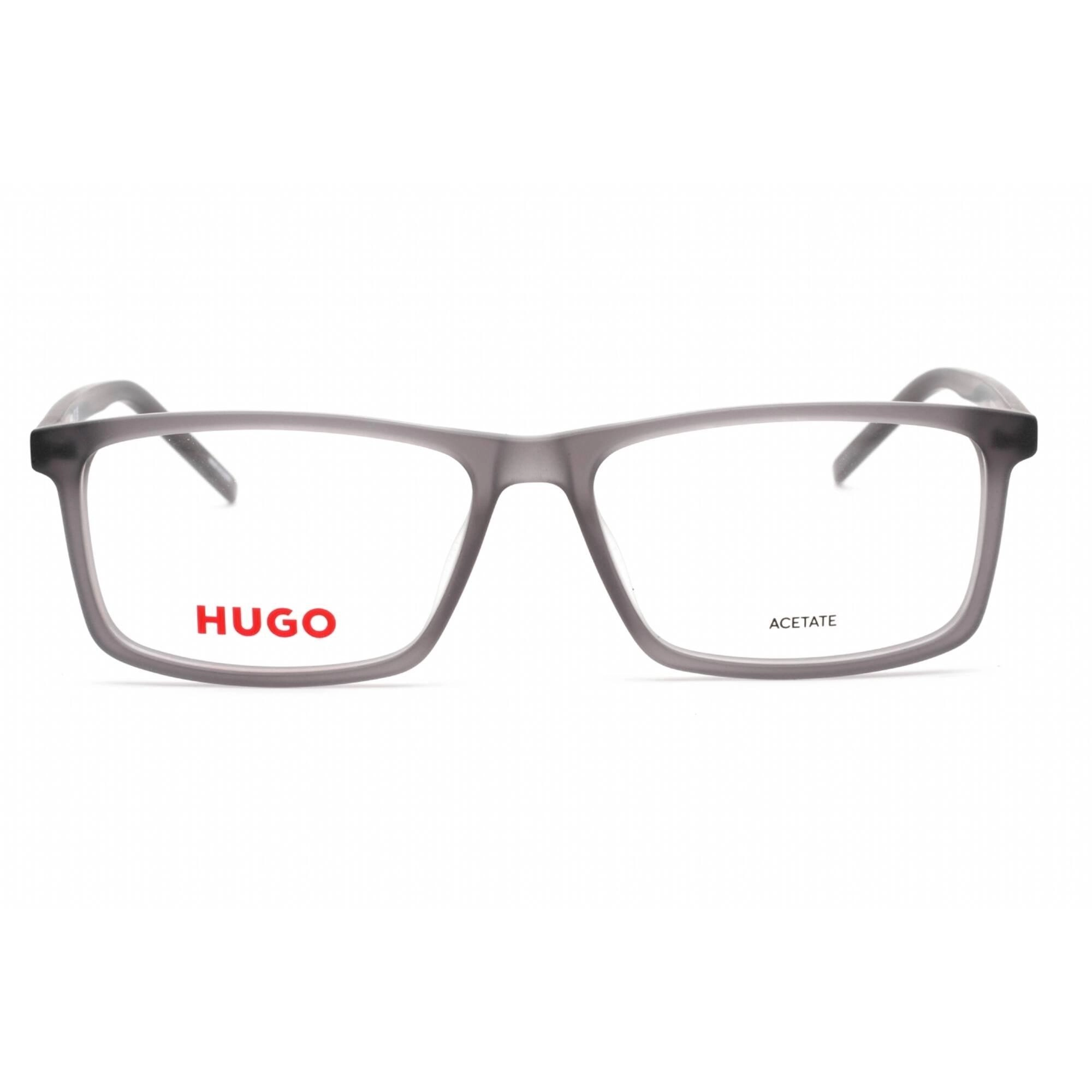 Hugo Men's Eyeglasses - Full Rim Matte Grey Rectangular Shape Frame | HG 1025 0RIW 00