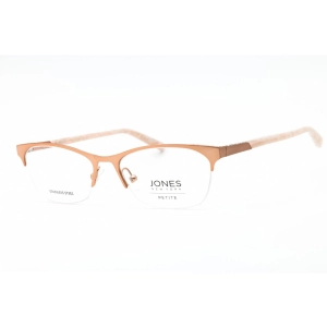 Jones New York Women's Eyeglasses - Rose Gold Metal Cat Eye Half Rim Frame | J148 0ROG